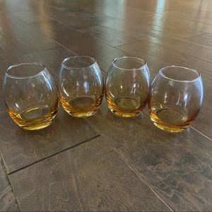 Amber ombre stemless wine glasses 8 oz
